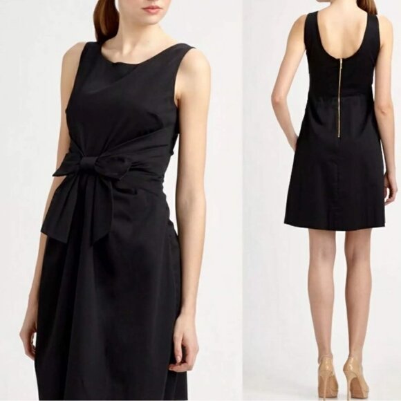 kate spade Dresses & Skirts - Kate Spade Bow Front A Line Dress Women's Gold Zipper Sleeveless Scoop Neck 6